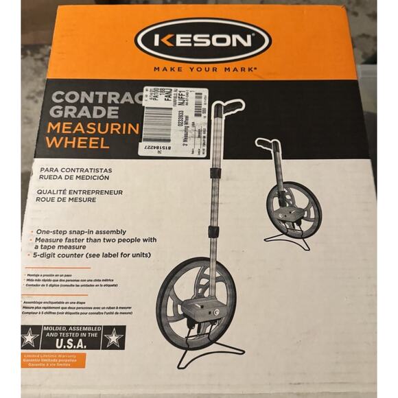 RR318N Keson Contractor Grade Telescoping Handle Large Measuring Wheel- 3 ft New - Picture 2 of 5